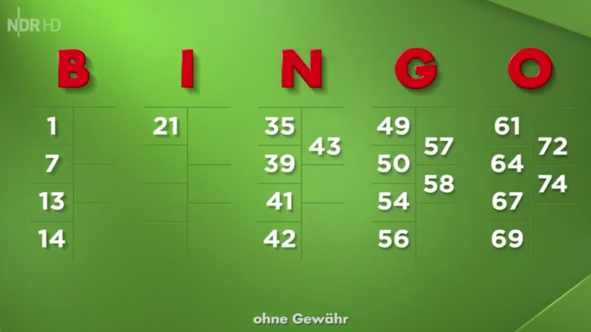 Der Jackpot Bei Bingo - Die Umweltlotterie Wächst Weiter - Gewinnzahlen ...